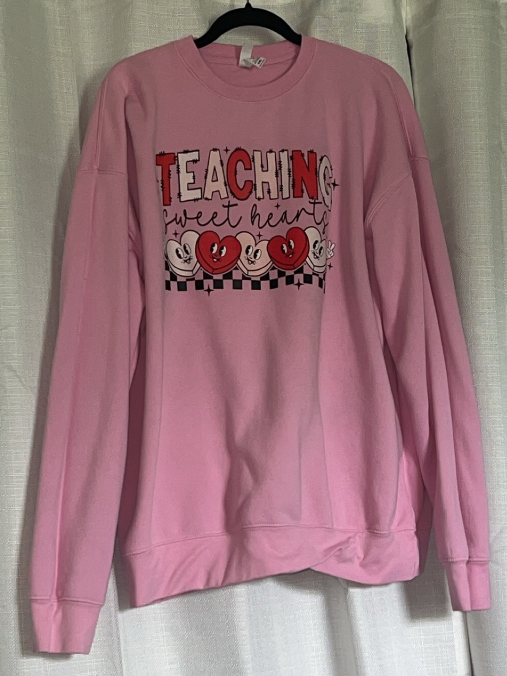 Teaching Sweethearts Pink Graphic Sweatshirt